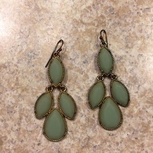 Green drop earrings